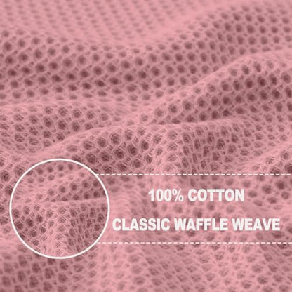 Homaxy 100% Cotton Waffle Weave Kitchen Dish Cloths 18-Pack, Dried Rose | 12 x 12 Inches, Ultra Soft Absorbent Dish Towels, Quick Drying Dish Rags with Hanging Loop - color: Dried Rose, size: 12 X 12 - 18 Pack
