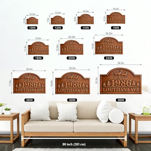 Wood House Address Plaque House Numbers for Outside,Personalized Address Numbers for House, Modern House Number Sign Plaque, Metal Address Yard Sign,Numbers for House Address - color: Style 2