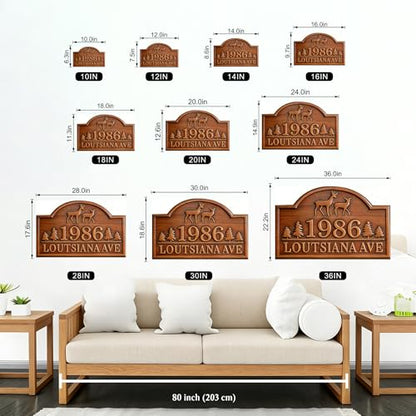 Wood House Address Plaque House Numbers for Outside,Personalized Address Numbers for House, Modern House Number Sign Plaque, Metal Address Yard Sign,Numbers for House Address - color: Style 2