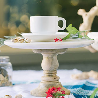 Huji Stack-able Porcelain 4 Ounces Espresso Turkish Coffee Cups and Saucer with Chrome Rack (1)