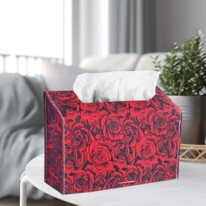 Leather Cover for Disposable Paper Hand Towel Box, Compatible with Kleenex Paper Hand Towel(1-3D Rose Red) - color: 1-3d Rose Red