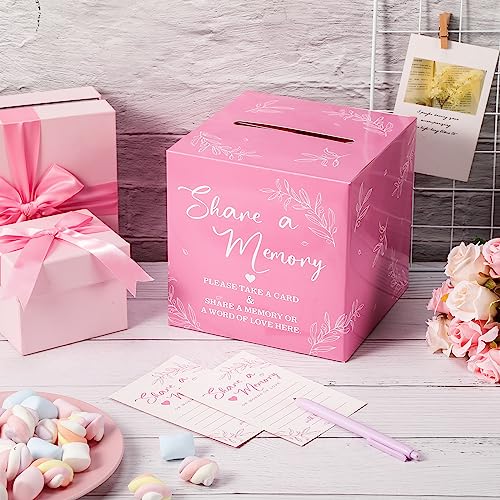 Pajean 50 Share a Memory Cards for Celebration of Life,Pink,Trendy - color: Pink, style: Trendy