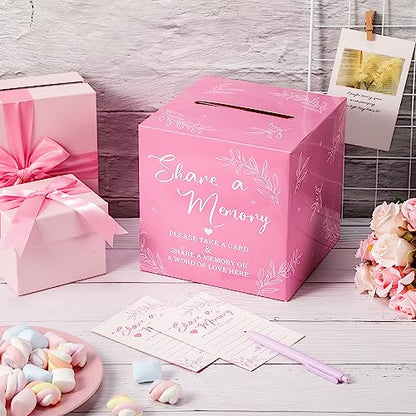 Pajean 50 Share a Memory Cards for Celebration of Life,Pink,Trendy - color: Pink, style: Trendy