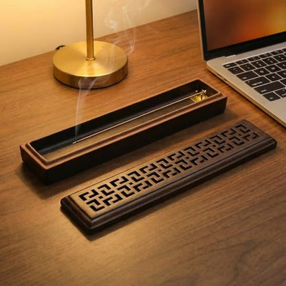 CEREMONY Incense Holder for Sticks, Ceramic Insence-Stick Holder Ash Catcher Yoga - color: Lever Brown