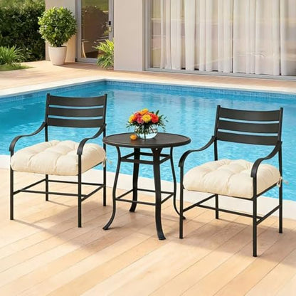 Outdoor Chair Cushions Set of 2, 19"x19" Tufted Outdoor Seat Cushions, Waterproof Patio Furniture Cushions,Beige - color: Beige