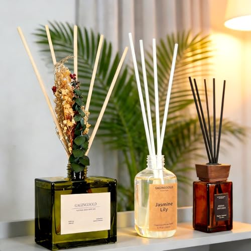 100 PCS Reed Diffuser Sticks, 11 Inch Fibre Diffuser Replacement Stick for Essential Oil Diffuser Refill, 4 mm Thick Aroma Diffuser Sticks for Home Office Bathroom Bedroom, Black & Primary - color: Black & Primary