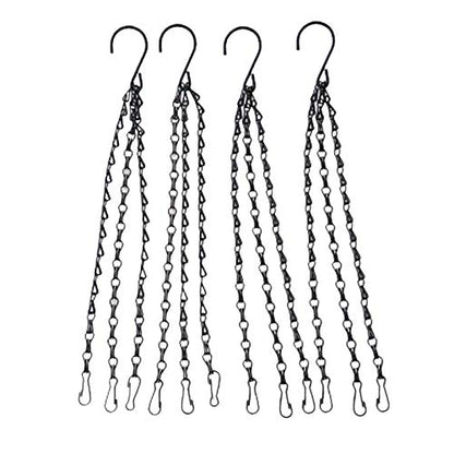 4Pack - 20 Inch Black Hanging Basket Chains Flower Plant Pot Replacement Chain Hanger for Bird Feeders, Planters, Lanterns and Ornaments