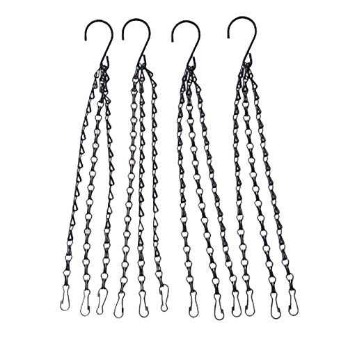 4Pack - 20 Inch Black Hanging Basket Chains Flower Plant Pot Replacement Chain Hanger for Bird Feeders, Planters, Lanterns and Ornaments