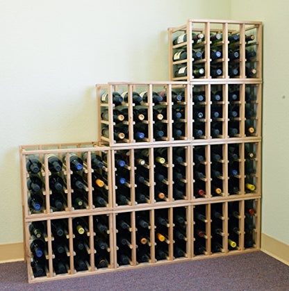 sfDisplay.com,LLC. 24 Bottle Modular Stackable Wine Rack Stack As Many Sets Together (1 Set = 24 Bottle Capacity) - size: 1 set = 24 Bottle Capacity