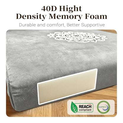 Meditation Cushion Set with High-Density Foam : 26.4" Large Floor Pillow for Yoga, Meditation, Sitting，Zafu & Zabuton Removable Washable Luxe Velvet Cover - color: C