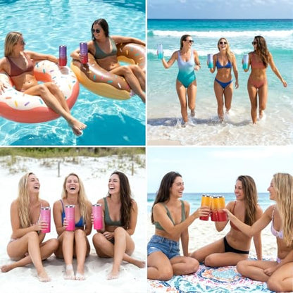 4 Pack 2026 Girls Trip Tumbler Gift Set | 20oz Insulated Stainless Steel Tumbler, Splash-proof Lid, Cosmetic Bags & Keychains, Girls Weekend Party Favors - color: Style 2