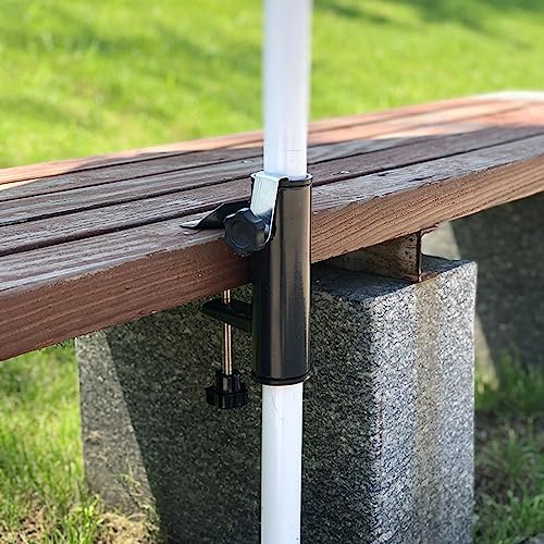 Cunguv Umbrella Clamp Stand Holder Outdoor Heavy Duty Umbrella Mount Clip Black