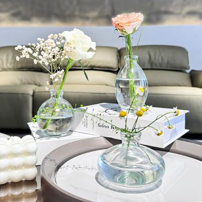 Mini Bud Vases As Wedding Centerpieces for Tables,Clear Bud Vases for Flowers,Small Flower Vases Suitable for Birthday Party,Anniversary,Wedding Reception,Baby Shower (Clear, 28PCS) - color: 28pcs