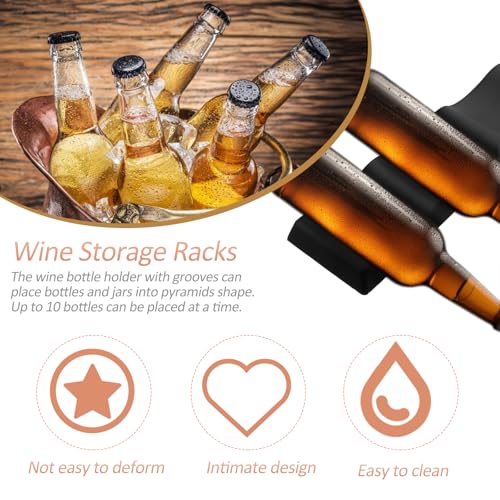 Luxshiny Foldable Wine Bottle Holder Stacker Silicone Rack Mat Compact Organizer for Kitchen Countertop Storage Display up to 10 Bottles Home Bar Mini Fridge