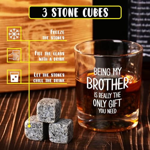 Fathers Day Best Gifts For Brother, Being My Brothers Is The Only Gift You Need Whiskey Set Gifts For Men, Personalized Brother Present s From Sister, Cool Fathers Day Brothers Gift From Sister - color: brother
