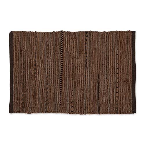 DII Chindi Home Collection Handwoven Multicolor Area Rag Rug, 20x31.5, Leather Brown - color: Leather Brown, size: 1'8" x 2'8" (Rectangular)