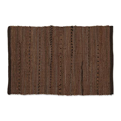 DII Chindi Home Collection Handwoven Multicolor Area Rag Rug, 20x31.5, Leather Brown - color: Leather Brown, size: 1'8" x 2'8" (Rectangular)
