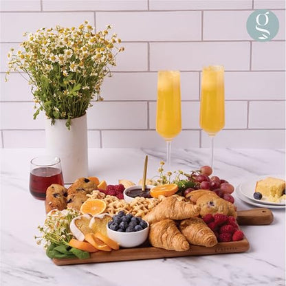 Charcuterie Board - Acacia Wood Cutting Board for Kitchen with Groove & Handle, Cheese Board for Vegetables, Bread, Fruits, Meat - Decorative Wooden Serving Tray House Warming Gift - size: 16.8"L x 11"W