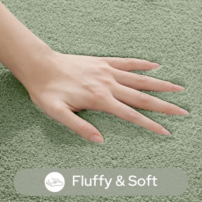 HOMEIDEAS Upgraded Bathroom Rugs Set 3 Piece, Ultra Soft Memory Foam Bath Mats, Super Absorbent Non Slip Washable U-Shaped Toilet Bath Rug (Sage Green, 17"x24"+20"x32"+U-Shaped 20"x24") - color: Sage Green