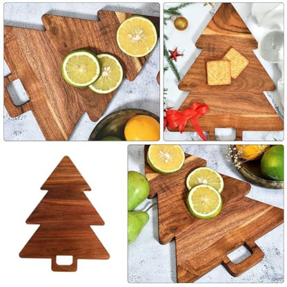 Alipis Christmas Tree Cutting Board Wooden Kitchen Decor for Food Prep Serving Versatile Christmas Tree Shaped Board for Bread Cake Appetizers for Home Holiday Gatherings