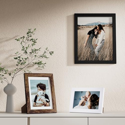 Vittanly 10 Pack Gallery Wall Frame Set, Black, Brown, White | Gallery Wall Frame Set: 2pcs 8x10, 4pcs 5x7 & 4pcs 4x6 Photos for Wall & Table, Picture Frames made of Engineered Wood - color: Black & Brown & White