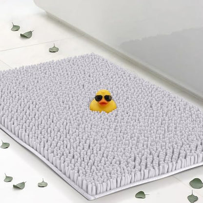 2pc Non-Slip Shaggy Bathroom Mat Set, Includes 24 x 17 Inches and 34 x 21 Inches Bathmat, White - color: White, size: 34'' x 21'' and 24'' x 17'' (Set)