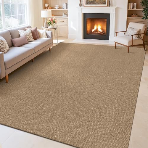 HEBE Cotton Woven Area Rugs for Living Room 6'x9', Washable Bedroom Rug | Non Slip Rubber Backed Cotton Rugs for Dining Room, Neutral Indoor Floor Carpet Throw Rug for Kids Room,Dorm,Office - size: 6' x 9' (Rectangular)
