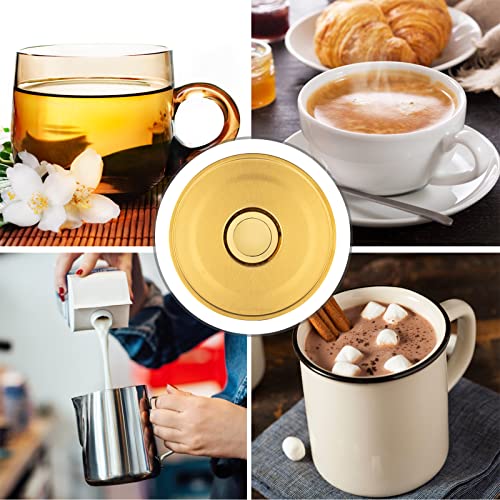 Teapot Warmer, Brushed Stainless Steel Tea Warmer with Tealight Holder, Gold - size: 5.9 in-Gold