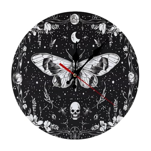Bohemian Mandala Minimalist Silent Wall Clock 9.8x9.8 inches, Modern Round Wooden Clock Without Numbers for Bedroom Living Room Office Home Decor - color: Bohemian Mandala-1, size: 9.8x9.8 inches