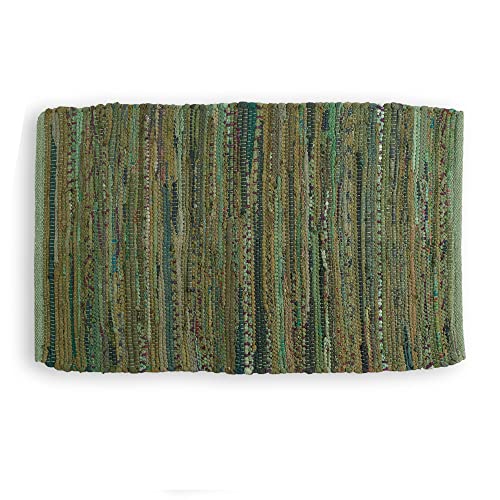 DII Chindi Home Collection Handwoven Multicolor Area Rag Run, 20x31.5, Olive Green - color: Olive Green, size: 1'8" x 2'8" (Rectangular)