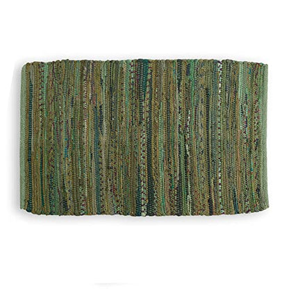 DII Chindi Home Collection Handwoven Multicolor Area Rag Run, 20x31.5, Olive Green - color: Olive Green, size: 1'8" x 2'8" (Rectangular)