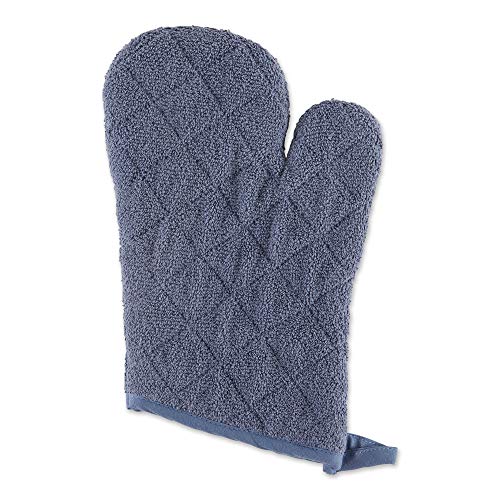 DII Basic Terry Collection 100% Cotton Quilted, Oven Mitt, Stonewash Blue, 2 Piece - color: Stonewash Blue, size: Oven Mitt