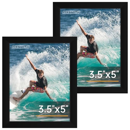 3.5x5 Picture Frame Set of 2, 3.5x5 Photo Frames with HD Plexiglass for Wall Hanging or Tabletop Display, Black - color: Black, size: 3.5"×5"