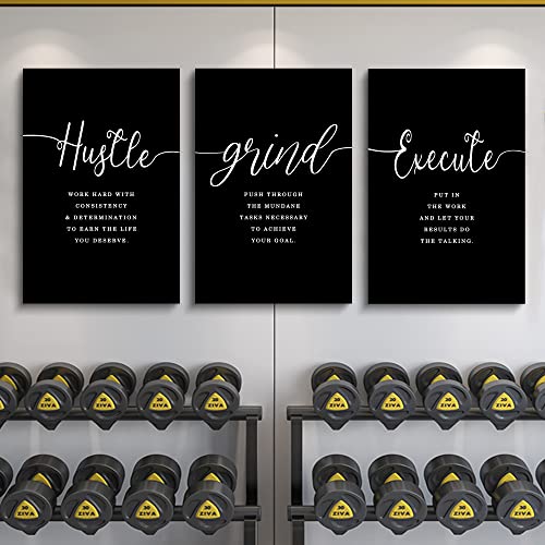 Gift for Boss,Framed Canvas Wall Art Success Quote, Office Wall Art, Black Large Poster, Positive Motivational Set of 3 Prints, Execute Failure Definition, Inspirational Print (F-3pcs,24x36inchx3pcs) - color: F-3pcs, size: 24x36inchx3pcs