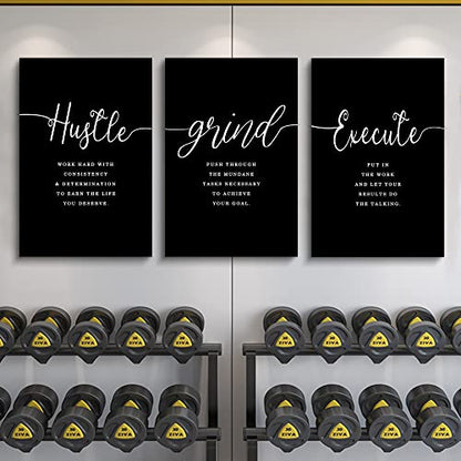 Gift for Boss,Framed Canvas Wall Art Success Quote, Office Wall Art, Black Large Poster, Positive Motivational Set of 3 Prints, Execute Failure Definition, Inspirational Print (F-3pcs,24x36inchx3pcs) - color: F-3pcs, size: 24x36inchx3pcs