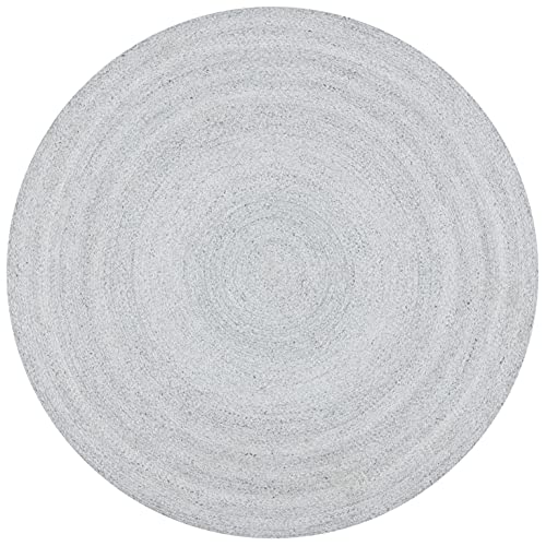 SAFAVIEH Cape Cod Collection Area Rug - 5' Round, Grey, Handmade Braided, Ideal for High Traffic Areas in Living Room, Bedroom (CAP224F) - color: Grey, size: 5' (Round)