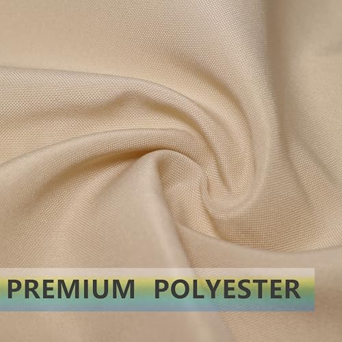 PLOYMONO Beige Cloth Napkins - 8 Pack 17" x 17" Washable Polyester Napkins | Heavy Duty 180 GSM Cloth Napkins with Hemmed Edges - Great for Restaurants, Weddings, Parties, Banquets Dinner - color: Beige