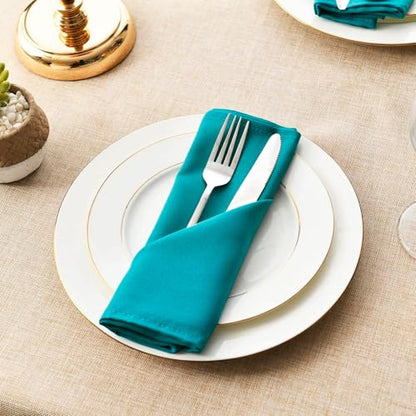 Cloth Napkins Set of 6, 18 x 18 Inch, Washable Turquoise Dinner Napkins with Hemmed Edges for Restaurant, Wedding and Holiday - color: Turquoise, size: 18" x 18" (Set of 6)