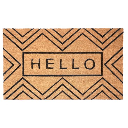 Calloway Mills Chevron Hello Doormat (30" x 48") - size: 2'6" x 4' (Rectangular)