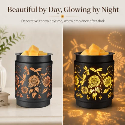 Sunflower Wax Melt Warmer Metal Wax Warmer for Scented Wax | Electric Fragrance Candle Oil Burner 2 in 1 Wax Melts as Gifts for Moms Grandma Women Girls - style: sunflower