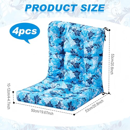 Hoteam 4 Set Outdoor Patio Chair Cushions 20 x 42 in Deep Seat Waterproof Patio Cushions Set for Furniture Replacement Removable Seat and Back (Paisley) - style: Paisley