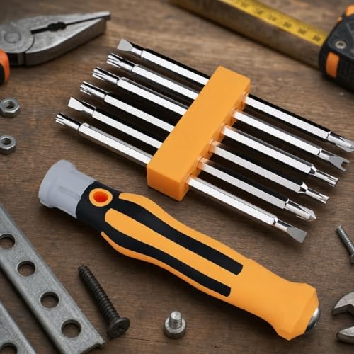 13 in 1 Screwdriver Set, Magnetic Multitool Screwdriver Tool All in One, DIY Multi Bit Magnetic Drive Set with Detachable Handle, Portable Compact Repair Tool Kit for Furniture Computer Bicycle - size: 13-in-1