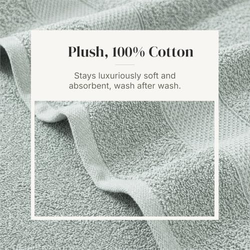 Modern Threads 6 Piece Cotton Bath Towel Set – Ultra Soft 600 GSM Towels – Bathroom Set with Hand Towels and Washcloths – Waffle (Sage Mist) - color: Sage Mist, size: Standard, style: Waffle