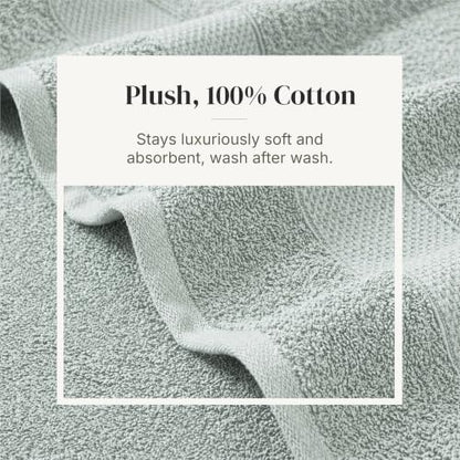 Modern Threads 6 Piece Cotton Bath Towel Set – Ultra Soft 600 GSM Towels – Bathroom Set with Hand Towels and Washcloths – Waffle (Sage Mist) - color: Sage Mist, size: Standard, style: Waffle
