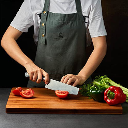 Allsum XL Cutting Board for Kitchen, 20x15" Extra Large, 1" Thick Bamboo Wood Butcher Chopping Block, Cheese Board, Durable Reversible with Juice Grooves and Handles - size: 20"L x 15"W