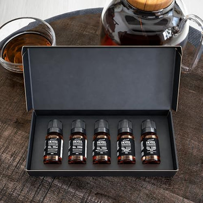 AirScent Hotel Diffuser Oil Gift Set - Buyers Best Picks 5 Pack - 10 mL | Fragrance Oil Sampler Set - Inspired by the Baccarat NYC, My Way and Capri Brezza and other Hotel Scent Samples