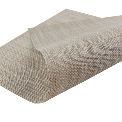 Table Mats Placemats Set of 6 Placemats Washable Easy to Clean Place Mats PVC Placemat (Beige) - color: Beige, size: placemats set of 6