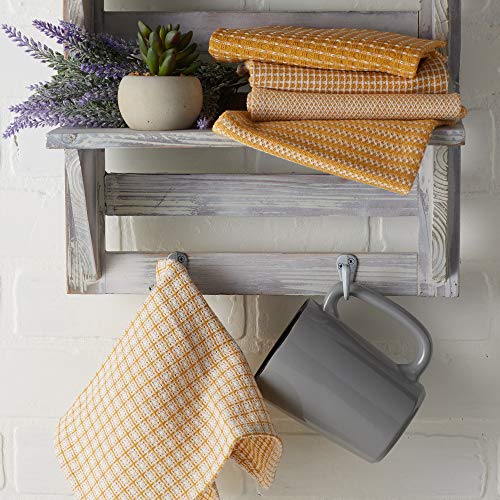 DII Everyday Kitchen Assorted Dishcloth Set of 5, 12x12, Honey Gold - color: Honey Gold