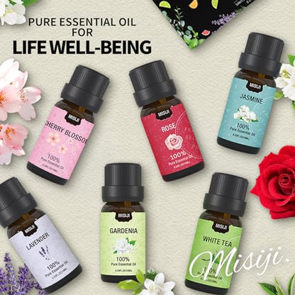 Essential Oils Set- Essential Oils for Diffuser for Home,Diffuser Oils Scents for Aromatherapy,Laundry,Candle&Soap Making,Humidifiers 6 X 10 ML - color: Black-03