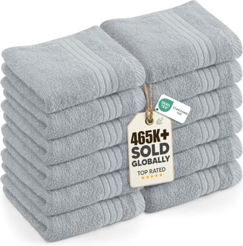 Utopia Towels 12 Pack Premium Wash Cloths, 12x12 in, 100% Cotton, Cool Grey | Highly Absorbent Soft Feel Lightweight Washcloths - Premium Ring Spun Cotton, Ideal for Bathroom, Spa, Gym & Face - color: Cool Grey